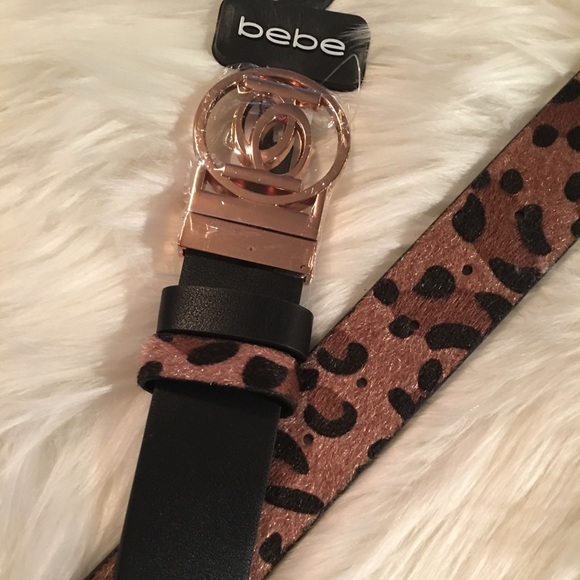 ❌SOLD❌Bebe Logo Reversible Belt Leopard Print - Picture 3 of 6
